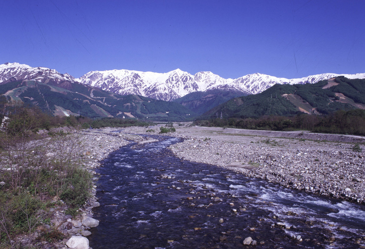白馬大橋からの白馬三山